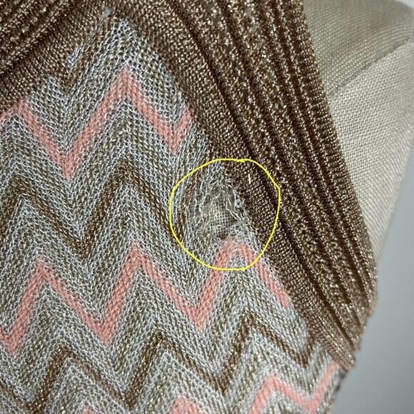 White House Black Market Pink Chevron Metallic Tank Top - Picture 4 of 8